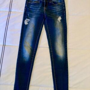 Aeropostale Dark Blue Distressed Jeggings
